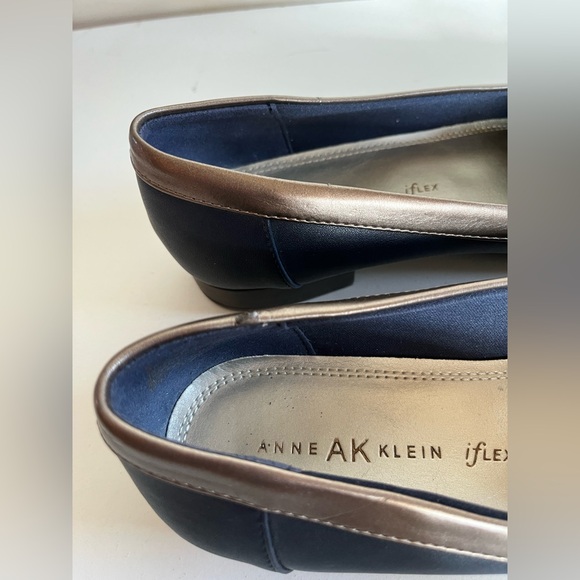 Women’s Anne Klein Vittorio loafers iflex faux leather metallic fabric strap 8.5 - Picture 7 of 9